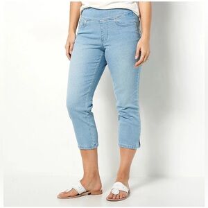 Belle Kim Gravel TruTemp Denim Cropped Jean Size 12 A491508